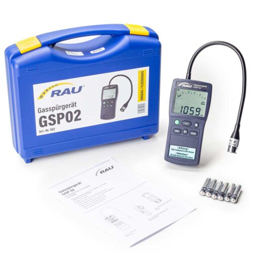Produktbild des digitalen Gasspürgeräts GSP02 von RAU, Set mit Koffer