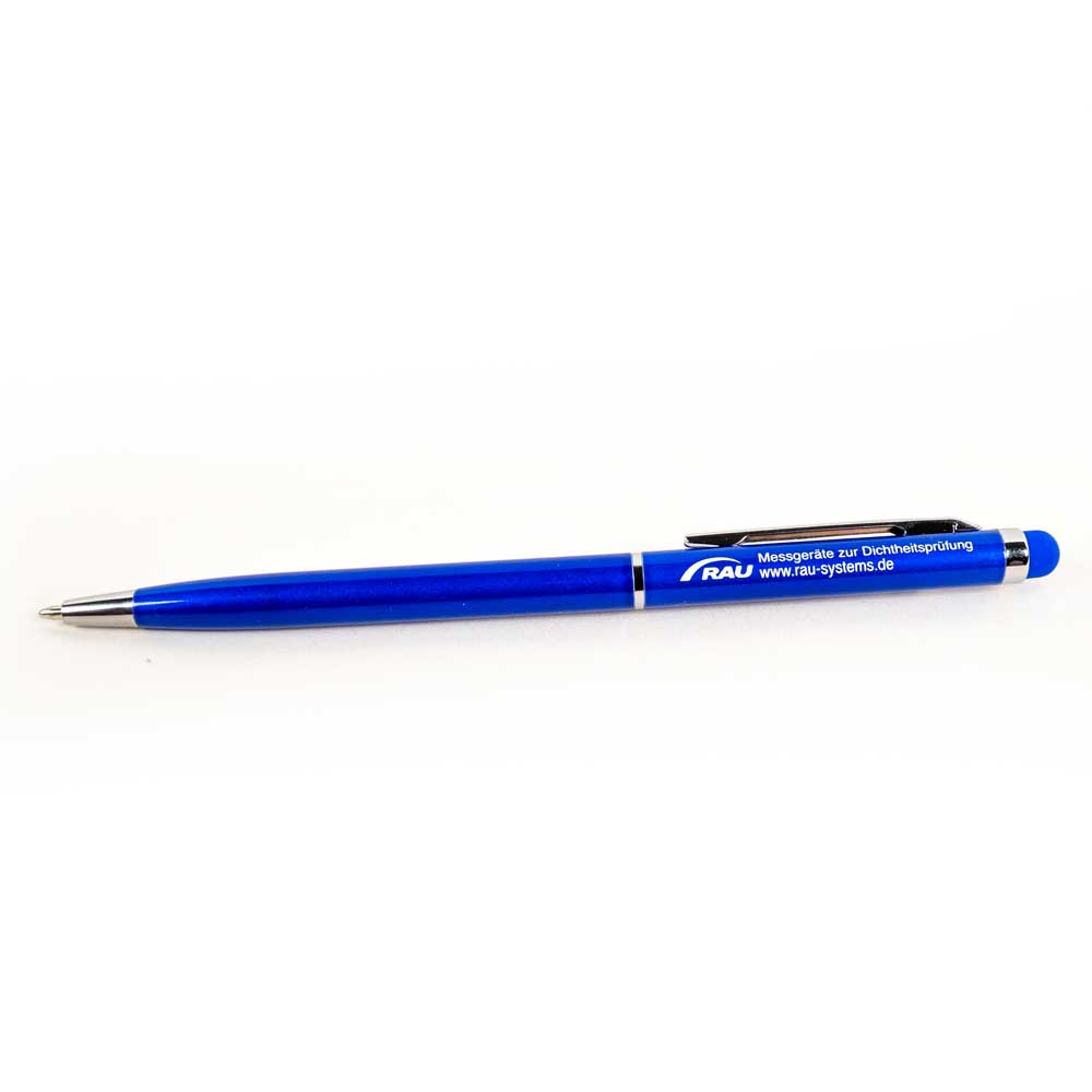 Blauer Kugelschreiber PEN Stift mit TOUCH Funktion mit RAU Logo
